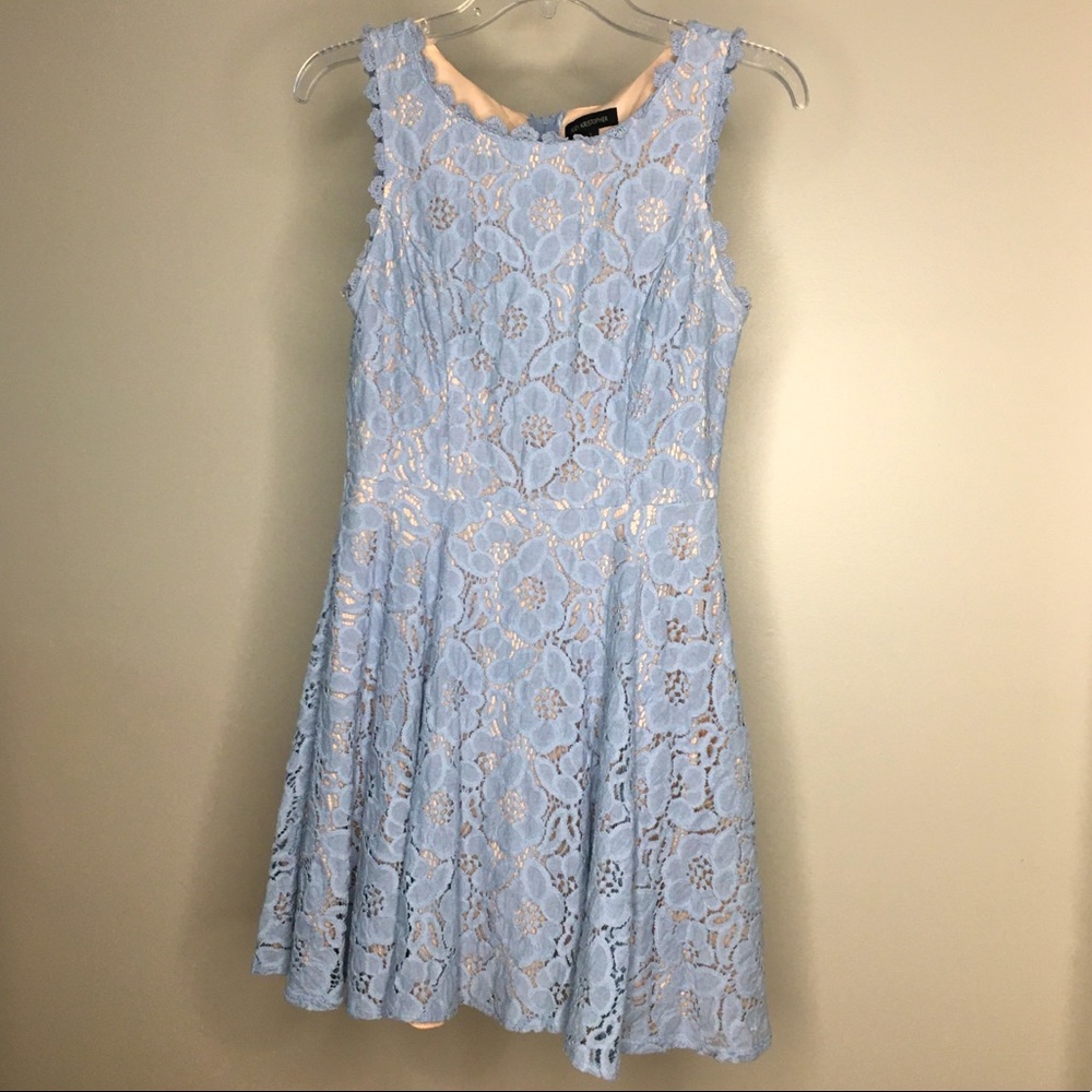 JODI KRISTOPHER Lace Sleeveless A-Line Skirt Dress
